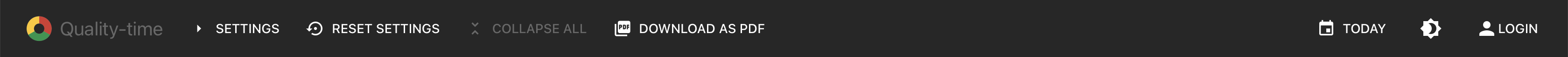 Screenshot of the menubar when not logged in